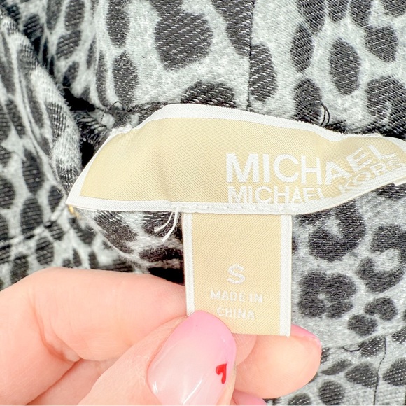 MICHAEL Michael Kors Leopard Print Pants - Black and Gray - Picture 3 of 5